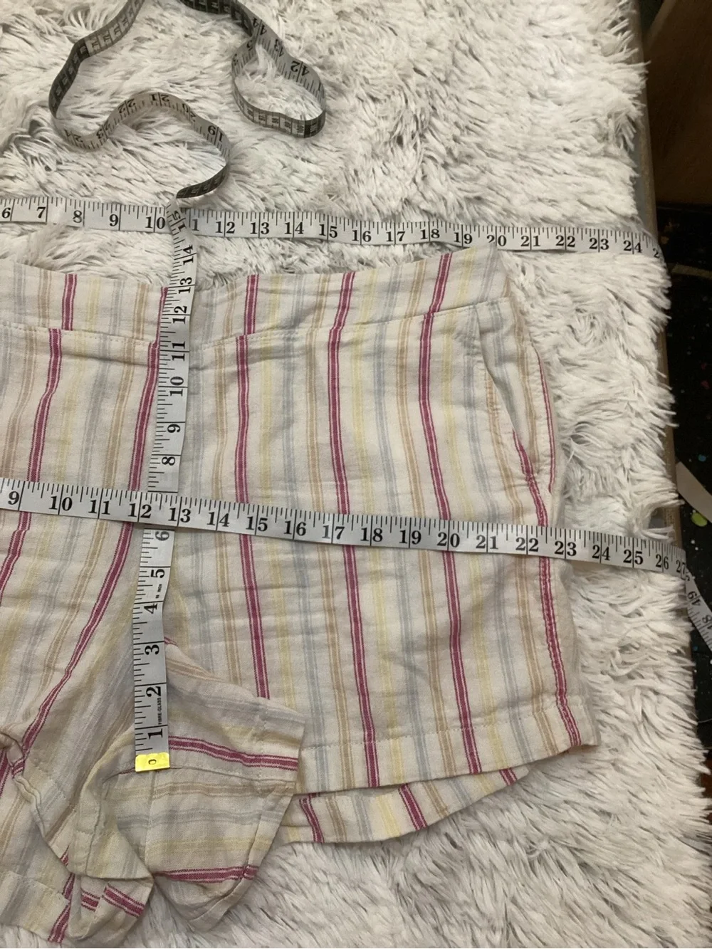 GAP Linen Blend Striped Pull-On Shorts XXL Coastal Cottagecore